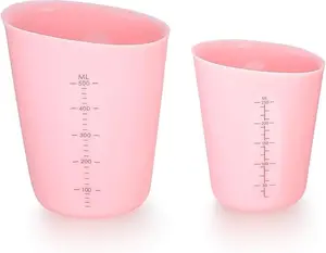 2 Pcs 250 ml/500 ml kitchen accessories silicone measuring cup double scale measuring cup kitchen utensils