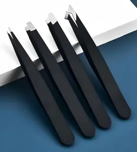4pcs Tweezers - Perfect For Eyebrow Hair Removal, Beard Pulling And Inward Growing Hair, Hair Removal, Etc., Compact And Portable With Storage Bag, Suitable For Both Men And Women