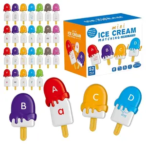 SKYQITIAN Children's Ice Cream Alphabet Set - Montessori Early Education Toy for English Learning, Letter Matching, Alphabet Fun, Parent-Child Interaction & Cultivating Observation, Logical Thinking summerwins