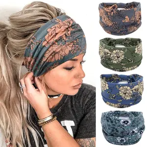 4 Pack Boho Headbands for Women,Fashion Knotted Headband Set,Yoga Workout African Head Wrap Hair Accessories,Christmas Party Gifts,Hand Tools Kits