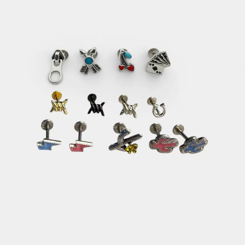 13 PK 16G Flatback Cartilage Ear Piercings