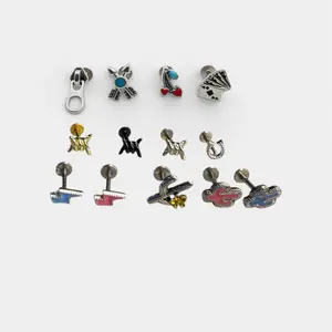 13 PK 16G Flatback Cartilage Ear Piercings
