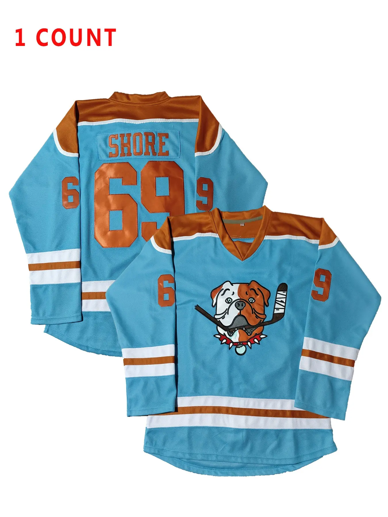 Ice Hockey Jersey 69 Shore with Embroidered Letters and Numbers, Casual Athletic Style Loose-Fitting Fan Apparel Sportswear Top for All Seasons, Available in Multiple Colors