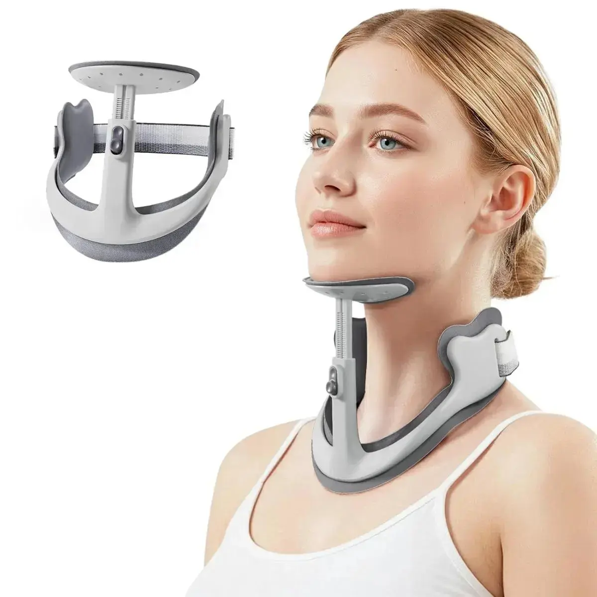 5th Gen Adjustable Neck Support Brace, 4-Point Chin Support Corrector with Chin Lifting Back & Shoulder Alignment for Desk Work, Reading, Chin Lifting Back, Neck & Shoulder Supports