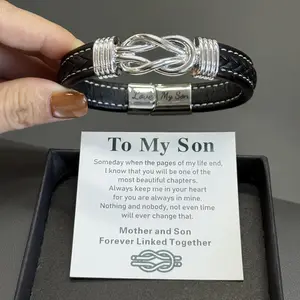To My Son Infinity Love Bracelet - Daily Reminder of Endless Love & Support - Symbol of Unbreakable Connection - Heartfelt Gift for Son