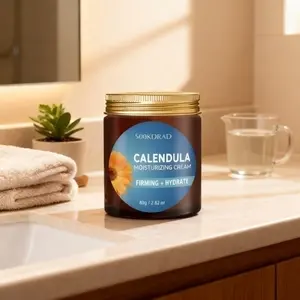 Calendula Moisturizing Cream, Calendula Ingredients, Firming & Nourishing, Waist & Abdomen Care, 80g/2.82oz, All Skin Types, Home Use