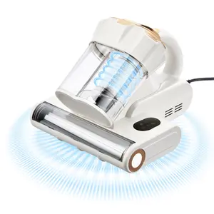 VEVOR Mattress Vacuum Cleaner,  , 550W Bed Vacuum Cleaner with 18Kpa Powerful Suction and Dual Dust Bin, HEPA Filter & Heating, Ultrasound Tech & Cleaning Lights, Handheld for Bed, Sofa, Corded, White