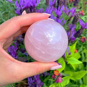 Rose Quartz Crystal Ball for Home Decor, Natural Crystal Sphere, Unique Healing Stone for Energy and Relaxation, Decorative Gem for Meditation and Spiritual Growth