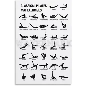 Pilates Poster,Pilates Workout Chart (4) Canvas for Living Room Bedroom Decor 12x18inch(30x45cm) Unframe-style