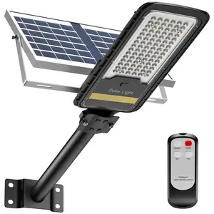 Solar Street Lights Outdoor Lamp, 15000lm IP67 Waterproof Light with Remote Control Mounting Bracket, Dusk to Dawn Security Led Flood Light for Yard, Garden, etc.