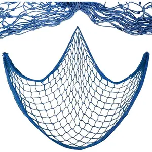 Nautical Themed Natural Fish Net Decoration, 79x39 Inch Fabric Hangable Wall Art for Pirate, Mermaid Parties, Indoor/outdoor Use, No Power Required, Home Decorative