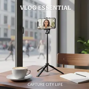 43.3" Inch Extendable Selfie Stick Tripod, Equipped With Wireless Remote Control, 360 ° Rotating Bracket, One Click Release Lightweight ABS Design, Suitable For Various Smartphones, Perfect For Concerts, Travel, And Live Streaming, Mobile Selfie Stick