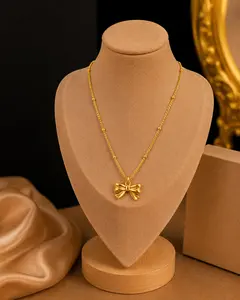 Gold Stainless Steel Layered Necklace Set for women | Double chain beaded snake chain minimalist jewelry