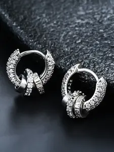 Men's Hip Hop Ring Earrings, Unique Design, Fashionable and Versatile, High-End Style, Perfect for Daily Wear, Punk Style Earrings