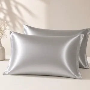 Silvery Sillo Satin Pillowcase Set