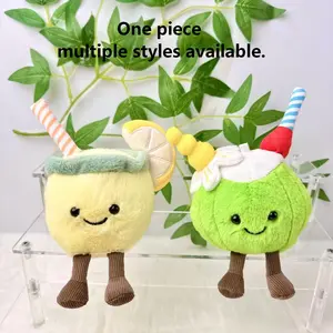 Lemon Coconut Water Doll Keychain, Milk Tea Keychain, Small Backpack Charm, Cute Accessory for Daily Use, Perfect Gift Idea