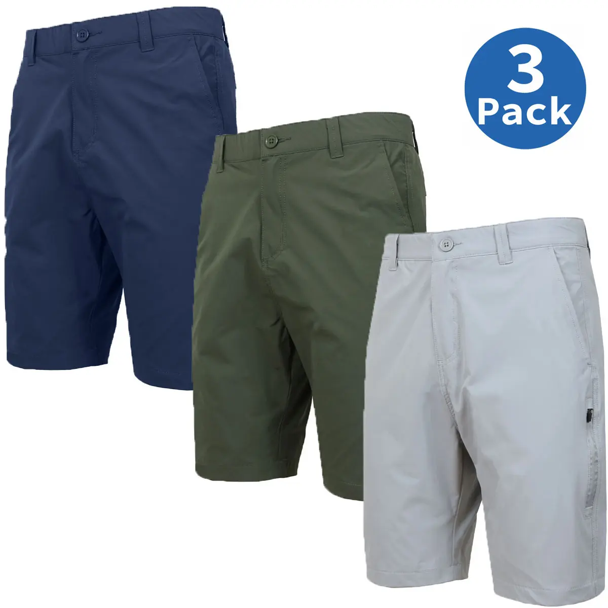 (3 Pack) Navy-Olive-Grey