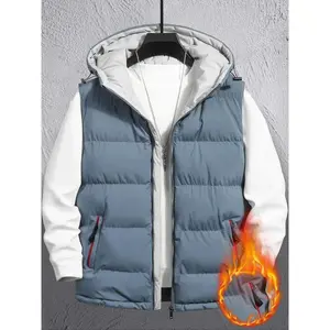 Men's Lightweight Windproof Softshell Hooded Vest, Sleeveless Waterproof Multi-Pocket Warmth, Zipper Design for Travel & Outdoor Activities