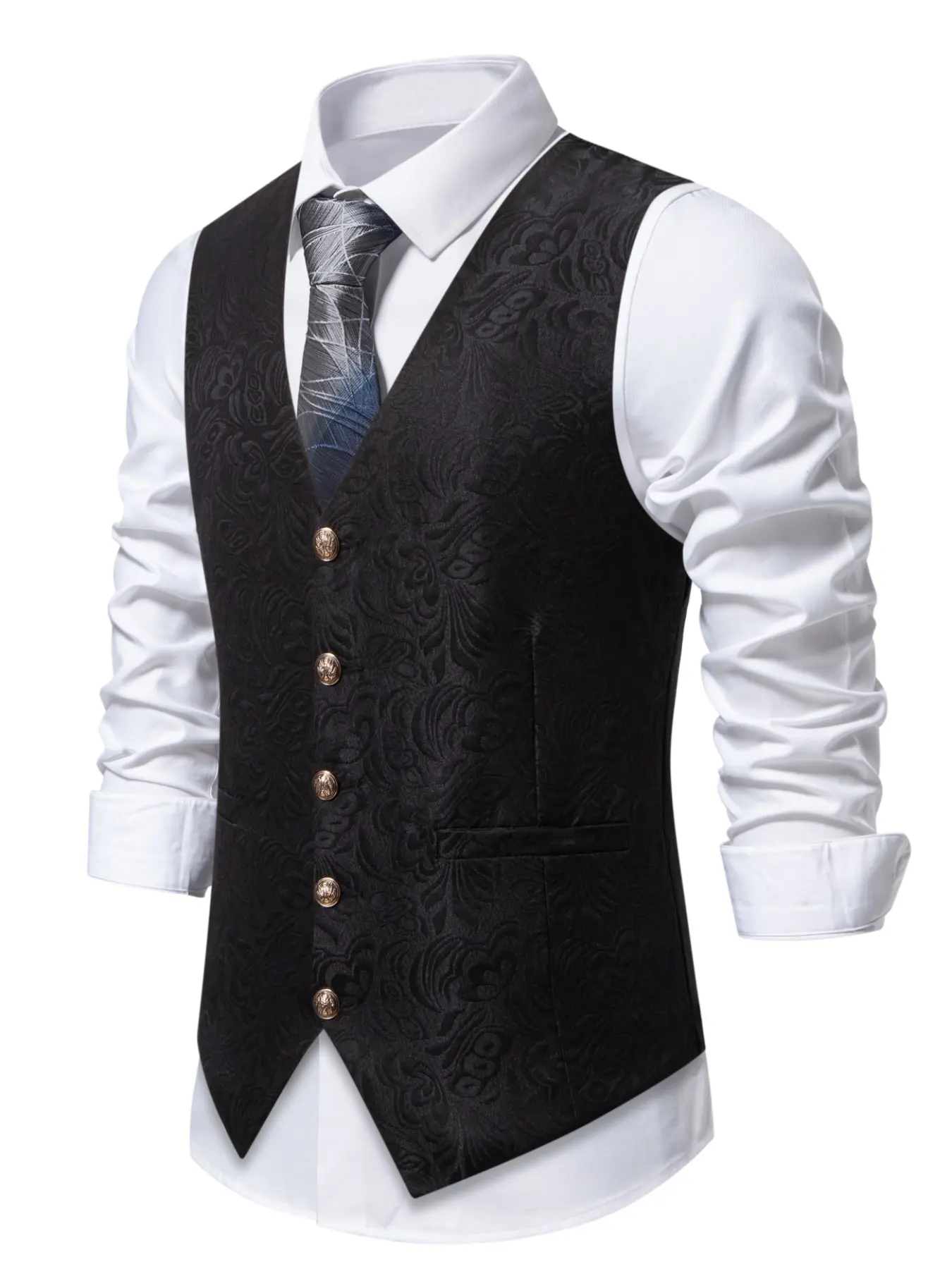 Men's Suit Vest, Floral, Formal Business Attire, Professional Office Wear, Elegant Blazer Accessory, Perfect for Meetings & Events, Business Attire Clothes