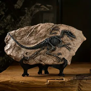 1pc Retro Style Distressed Imitation Dinosaur Fossil Creative Resin Craft Ornament, Creative Desktop Living Room Entrance Decoration