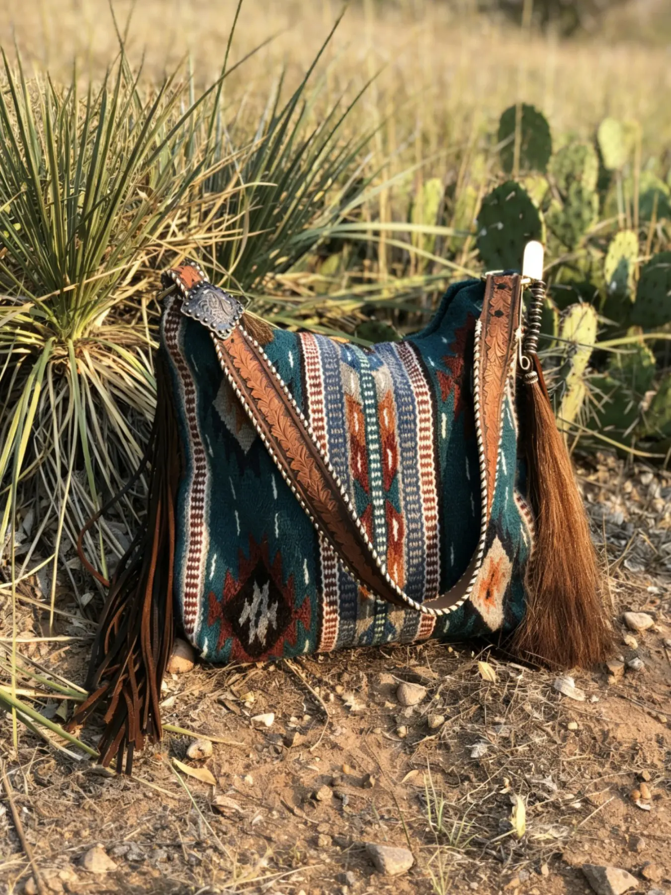 Vintage Boho Messenger Bag, Western Ethnic Single Shoulder Crossbody, Colorblock Commute Underarm Bag, All Seasons Style