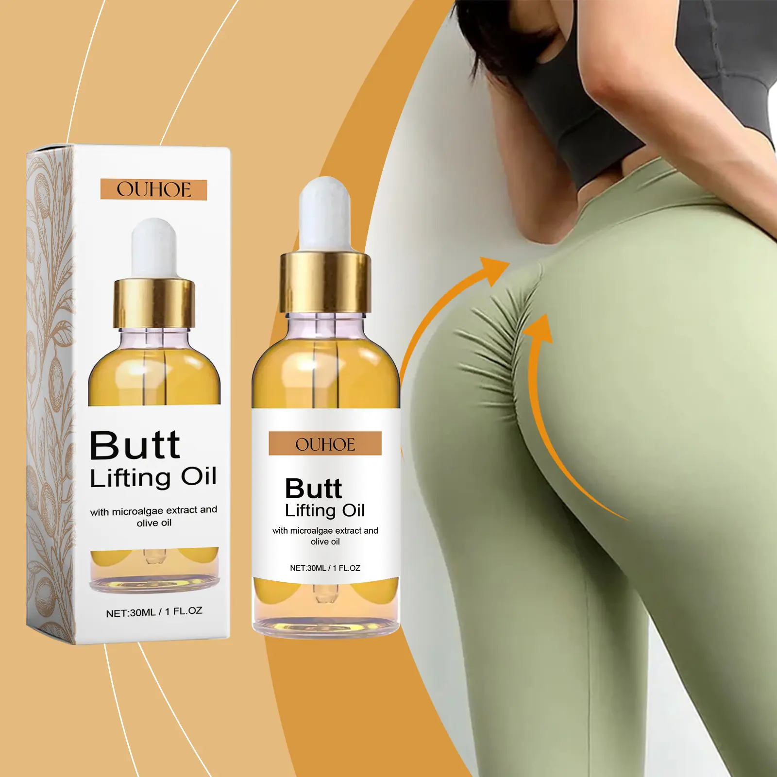 Body Firming Oil 250ML, Acting Firming Cream for, Sensitive Beige, All Beige Types, Scented Massage Gel to Tighten & Lift Sagging Butt, Thighs & Body Use Body Oils