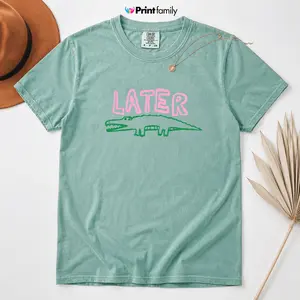 Retro Alligator Shirt Trendy Graphic Tee Vintage 90s Comfort Colors Later Gator T-Shirt, Retro Style Shirt, Funny Graphic Alligator Tee, Gift For Him Or Her clothing Top Womenswear Street - Printfamil