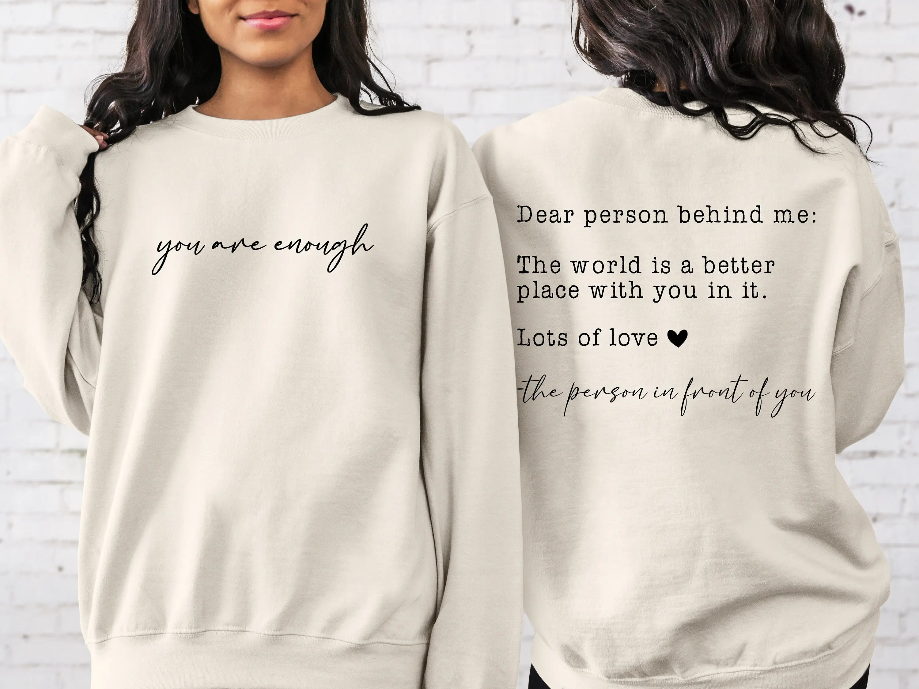 Dear Person Behind Me Sweatshirt, You Are Enough Sweatshirt, You Matter Sweatshirt, Kindness Sweatshirts, Mental Health Sweatshirt
