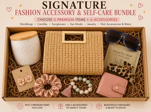 Signature Fashion Accessory Bundle - Sunglasses, Candles, Jewelry, Hair Scrunchies and More
