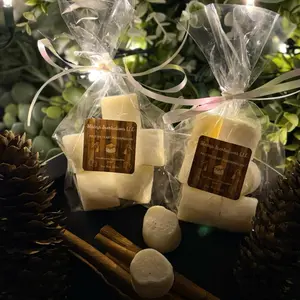MARSHMALLOW FIRESIDE Soy 4 oz Marshmallows-Sweet Smokey Scent Perfect for Cozy Nights & Festive Atmospheres Vegan Non Toxic Handmade