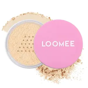 LOOMEE Translucent Baking Powder Set – Rice Powder & Vitamin E, Extra Fluffy Puff for Soft-Focus Finish | Oil Control, Pore Blurring, All Skin Tones  24-HR Shine Control, All-Day Wear, Blurs Texture, Brightens Complexion