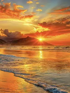 5D Sunset Beach Beginner Diamond Art Kit,DIY Full Diamond Diamond Point Crystal Craft Kit for Home Wall Decoration Gift Painting