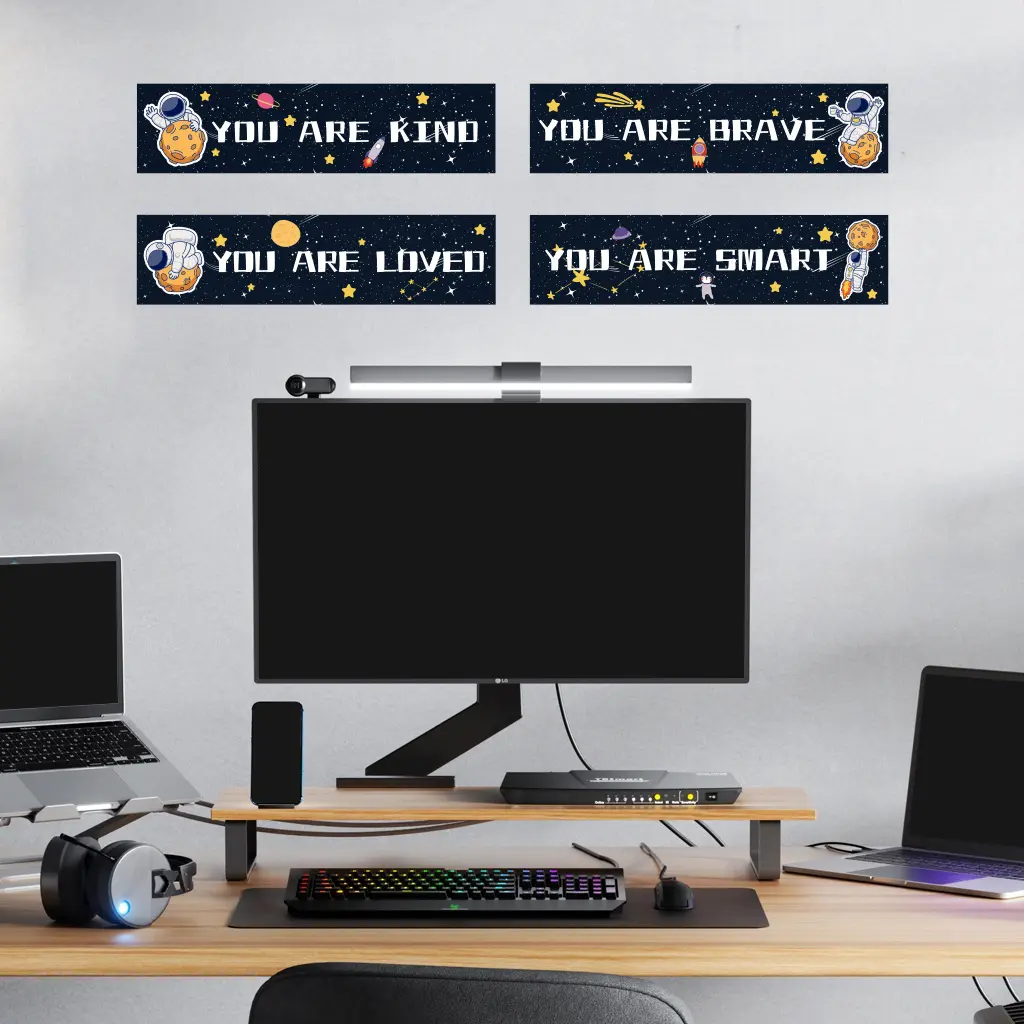 1 Set of astronaut inspirational slogan wall stickers, playful interstellar decorative stickers, self-adhesive and detachable waterproof stickers, home wall, room, window, bedroom decoration, home decoration, adding fun and vitality to family life