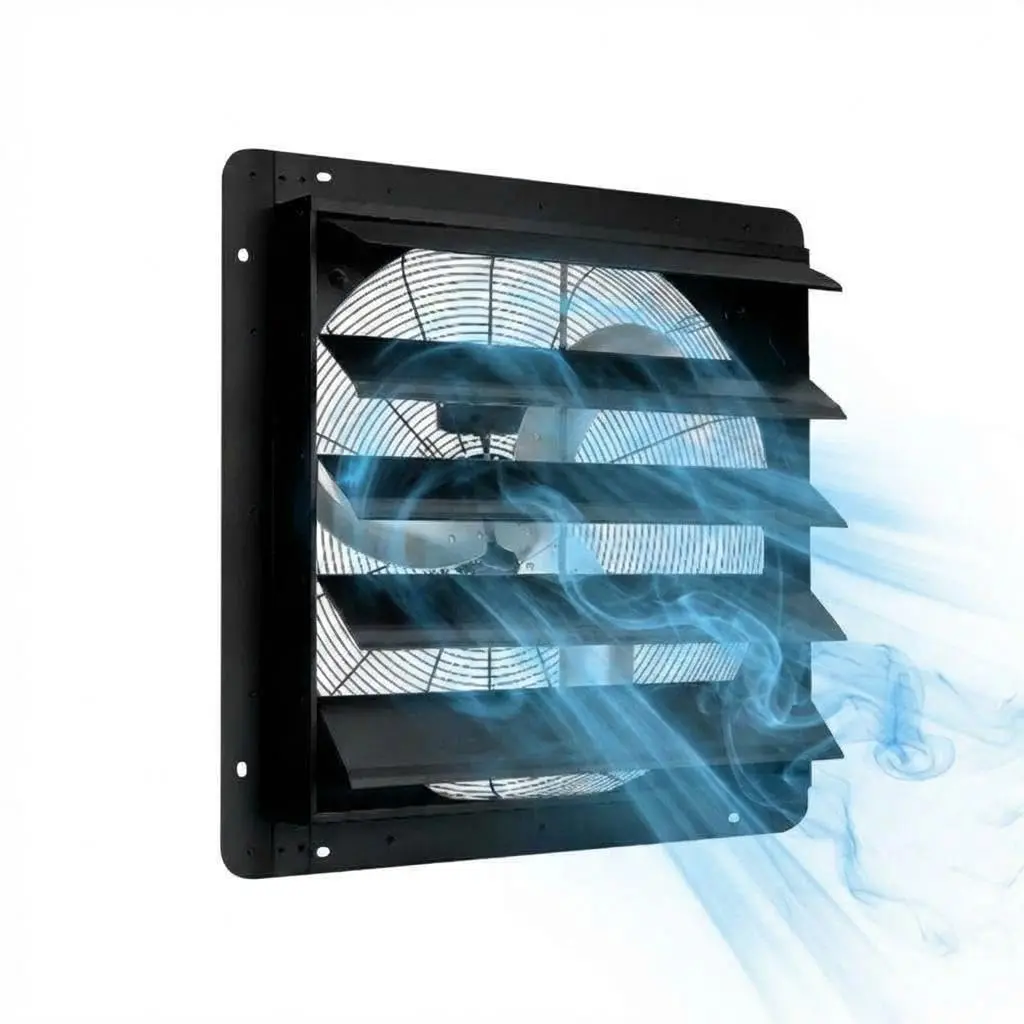 Garvee 24 Inch High-Efficiency Aluminum Shutter Exhaust Fan, Wall Mount Vent Fan with Automatic Louvers, 3500 CFM, 1400-1500 RPM Low Noise Ventilator with Power Cord, Ideal for Attic, Garage, Greenhouse, Workshop & Barn