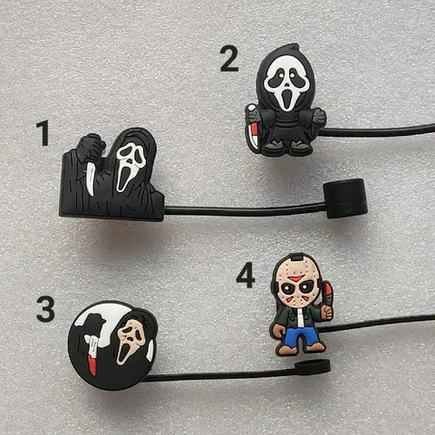 Halloween Horror Ghost Straw Toppers