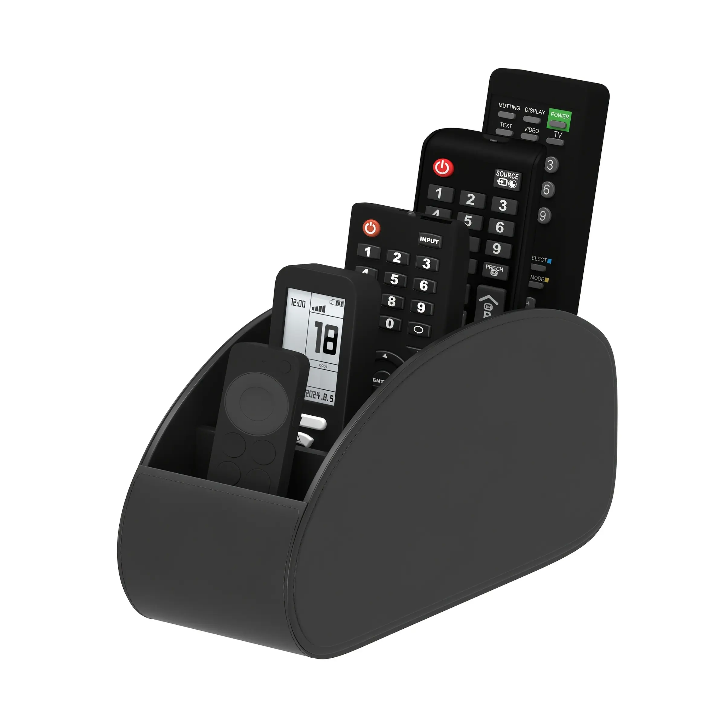 Remote Control Holder with 5 Compartment Storage Box, Organize Tvs, Media Players, Pens, Glasses, Space Saving Desk & Nightstand Organizer, Desk Organizer Tidy, Desk Accessory