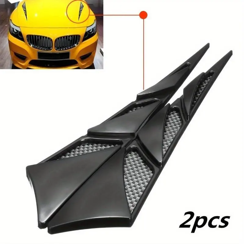 Upgrade Your Car's Style with 2pcs Fashion Universal Car Hood Vent Air Side Flow Intake Cover - Auto Exterior Hood Side Door Decorative Cover Trim Car Accessory