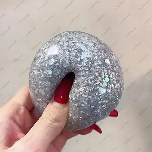 Disco Silver Glitter Slushie Stress Ball Slushy Shapeable Non-Bounce Squeeze Squishy Toy ASMR Sensory Stress Relief Fidget Toys