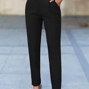 Women's high waist fat control carrot pants, straight leg casual office suit pants, elegant and simple design, suitable for daily commuting