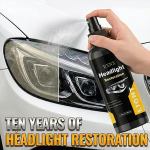 Pismire Car Headlight Restoration Spray (100 ml / 3.38 fl oz). Simple spray and wipe for instant clarity. Fixes yellowing, dullness, and haziness in headlights. No polishing needed. Safer for nighttime driving.