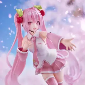 21cm Anime Virtual Singer Future Pink Cherry Blossom Fairy Tale Cute Figurine PVC Model Toy Doll Gift