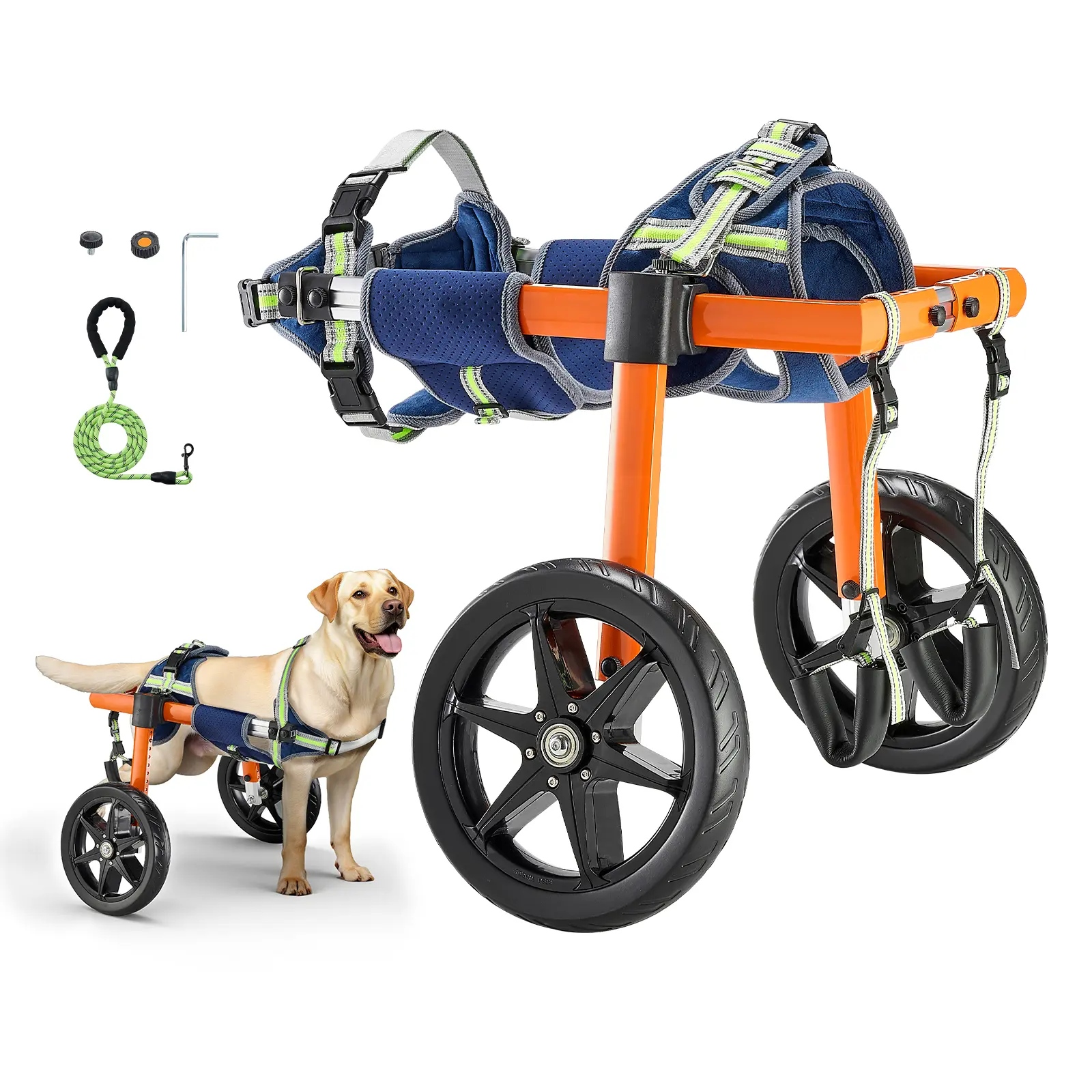 【SummerFinds】VEVOR Dog Wheelchair for Back Legs, Lightweight 2 Wheels Pet Wheelchair, Height, Width & Length Adjustable, Dog Cart with Shock-Absorbing Wheels, for Injured, Disabled Dogs 35-48 lbs, Medium