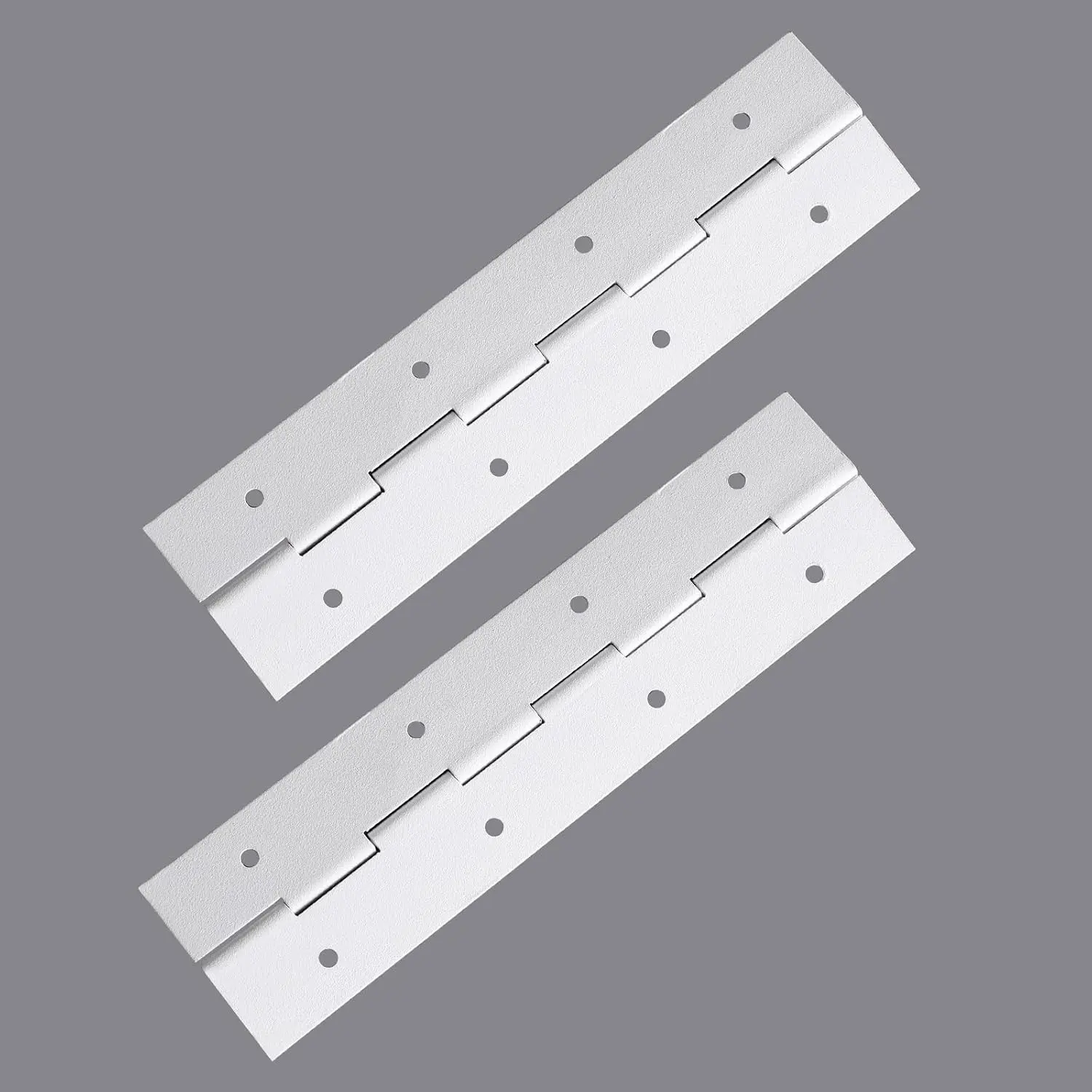 [2-Pack] 8-Inch White 304 Stainless Steel Piano Hinges,Heavy Duty 0.05-Inch Thick Continuous Hinges,1.2-Inch Open Width,Ideal for Modern Cabinet Doors, Display Cases & Furniture Hardware