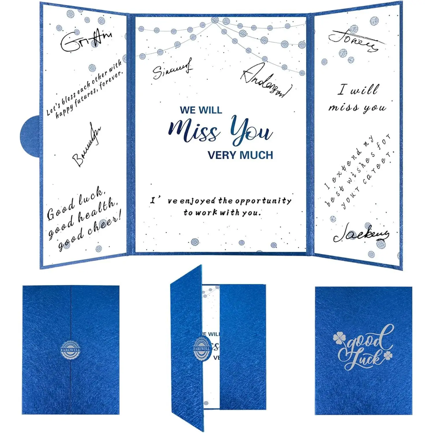 Farewell Decorations Guestbook Blue  We Will Miss Your Signature Board Going Away Party  For Coworker Woman Blue  Farewell Gifts For Colleagues And Friends Good Bye Party Decor