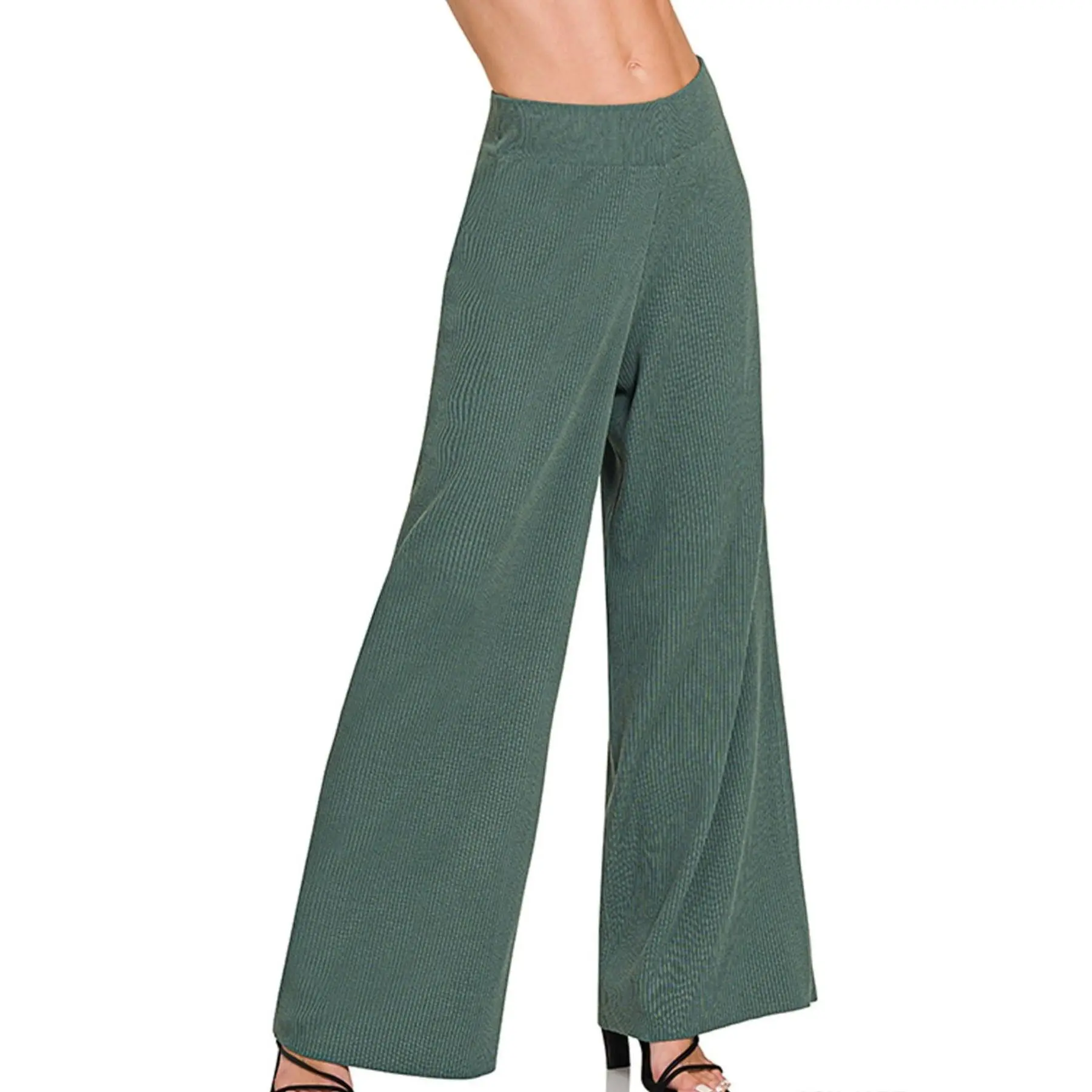 Zenana Viscose Ribbed Sweater Pants