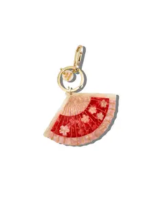 Hand-painted Blossom Fan Bag Charm + Keychain | Eco-Friendly