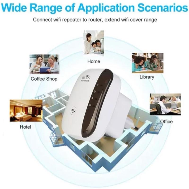 WiFi Repeater - Wireless Network Accessory with Power Switch, USB Port, and LED Indicators for Easy Use