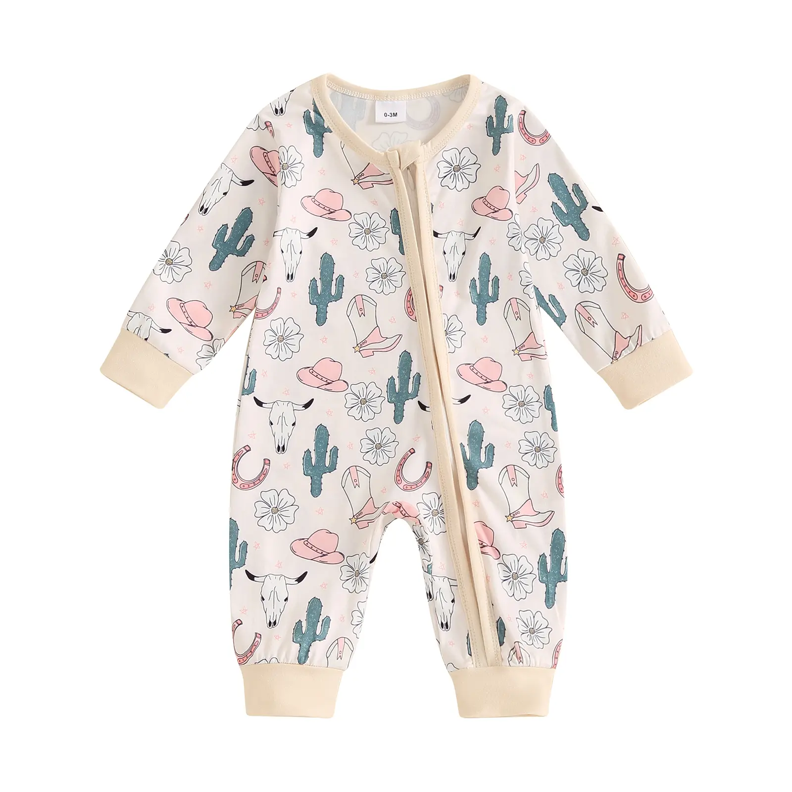 Western Baby Girl Clothes Newborn Cowgirl Outfit Infant Boy Highland Cow Print Jumpsuit Fall Winter Cowboy Outfits