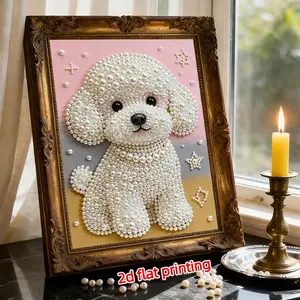 2026 New Pearl Painting DIY Diamond Art Kit, 3D Effect Pearl Puppy, Unique Gift for Mother's Day, Father's Day, Birthday, Dog Lovers, DIY Craft Supplies