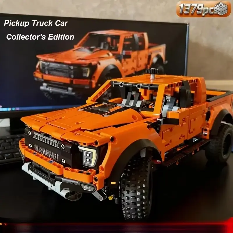 2026 NEW 1379PCS Tech Raptors F150 Truck Race Car Building Kit Compatible MOC Creative DIY Vehicle Bricks Toys Gifts Kids Adults Diy Building Model Creative Building Blocks